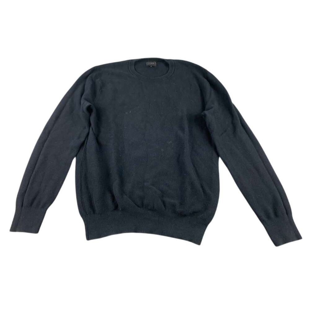 J Crew Reimagined Sweater Men S Black Crewneck Long Sleeve Pullover Ribbed Trim